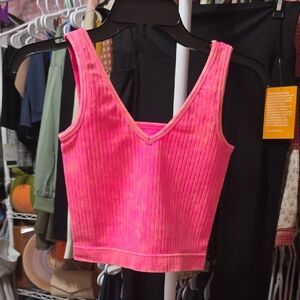 Zenana 2-Way Outfitters Hot Pink Ribbed Bra Top